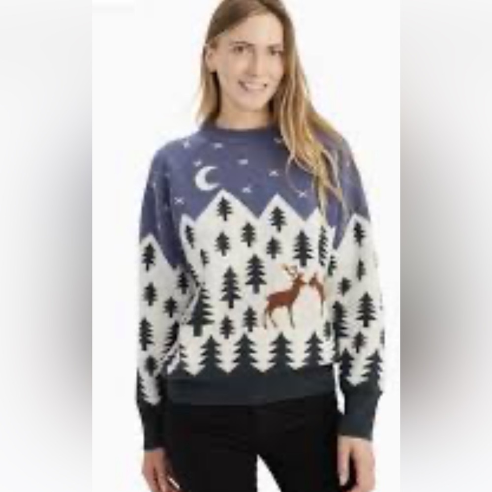 NAADAM Cashmere Sweater with Snowy Forest